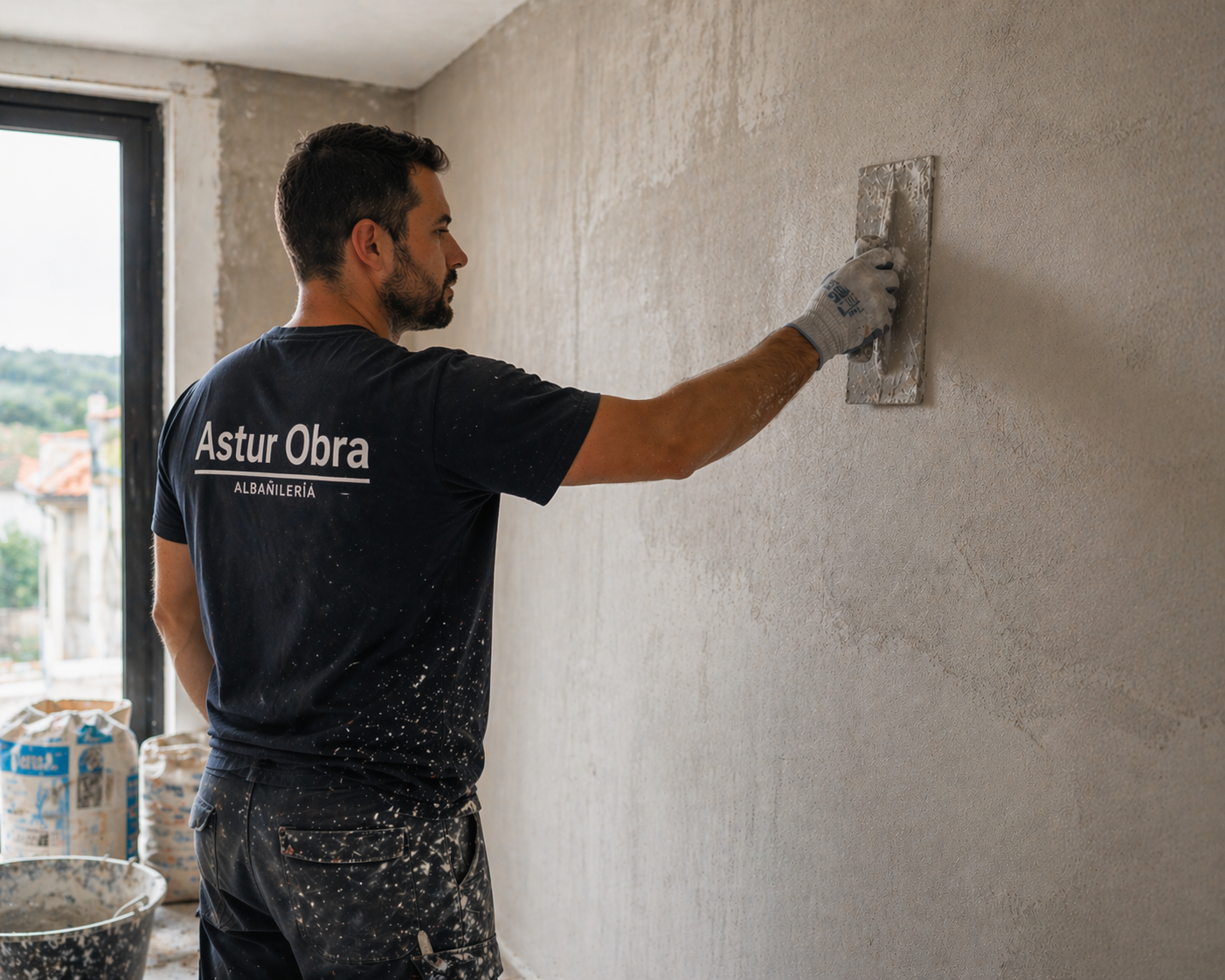 Profesional de Astur Obra trabajando en obra